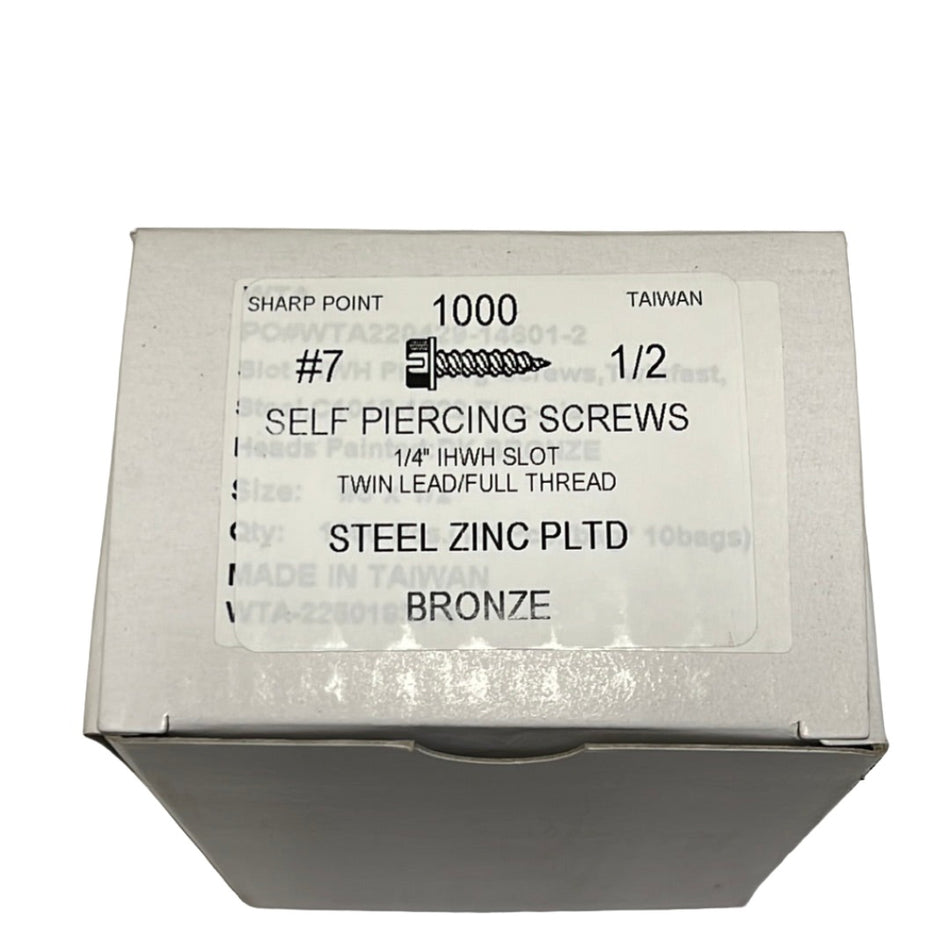 Screws - #7 x 1/2" Bronze (100/bag)  [100-118]