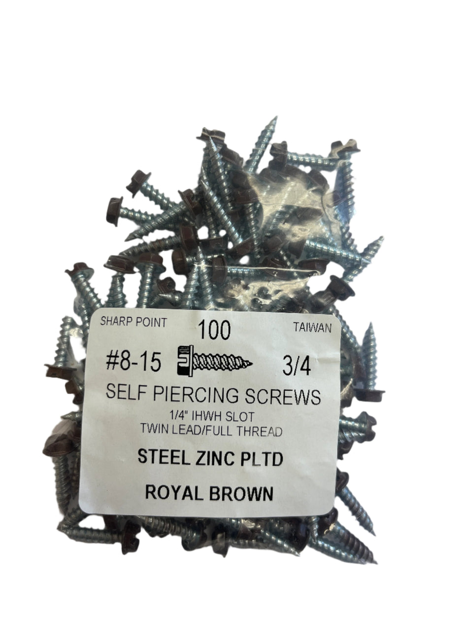 Screws - #8 x 3/4" Brown (100/bag)  [100-303]