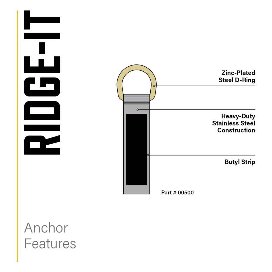 Roof Anchor - Ridge-It Single D-Ring w/ Fasteners [150-754]
