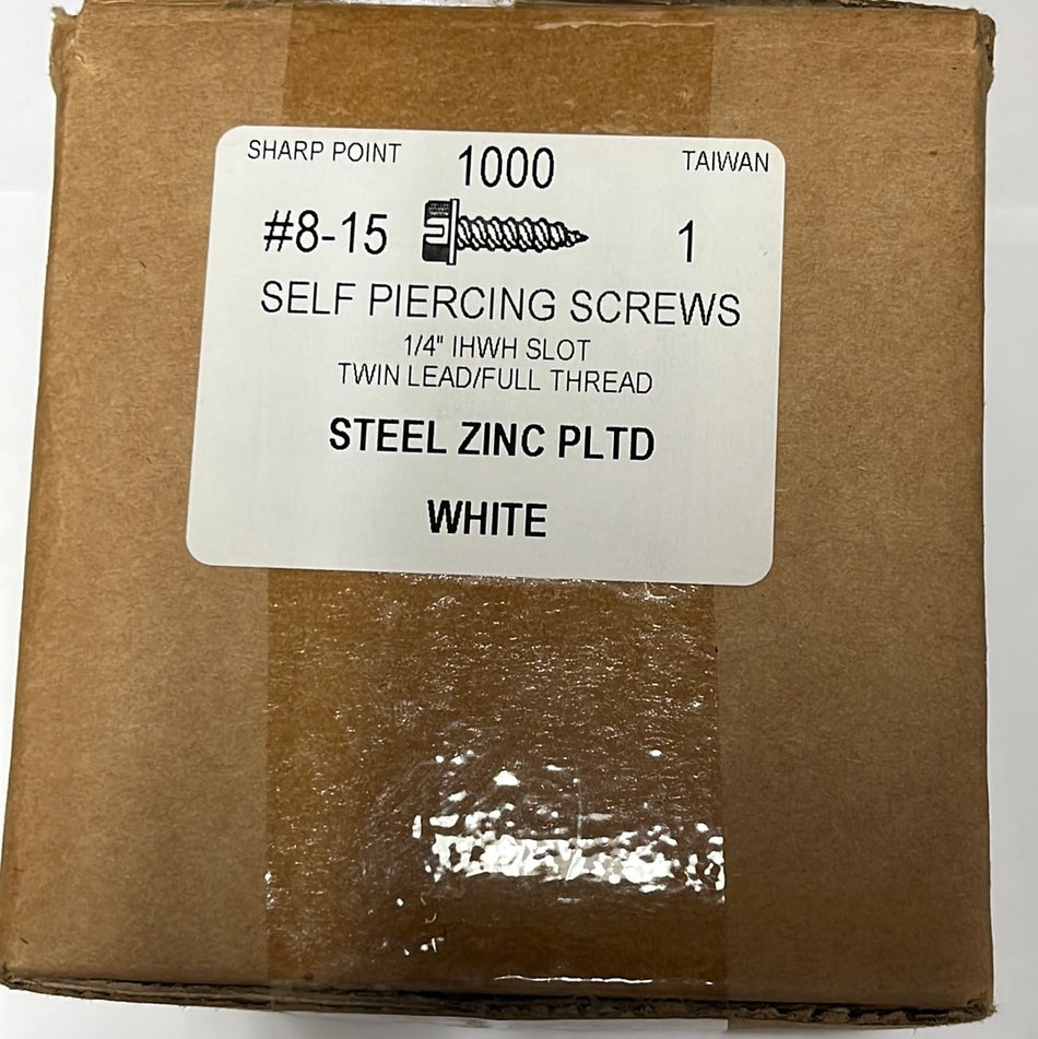 Screws - #8 x 1" White (100/bag)  [100-131]