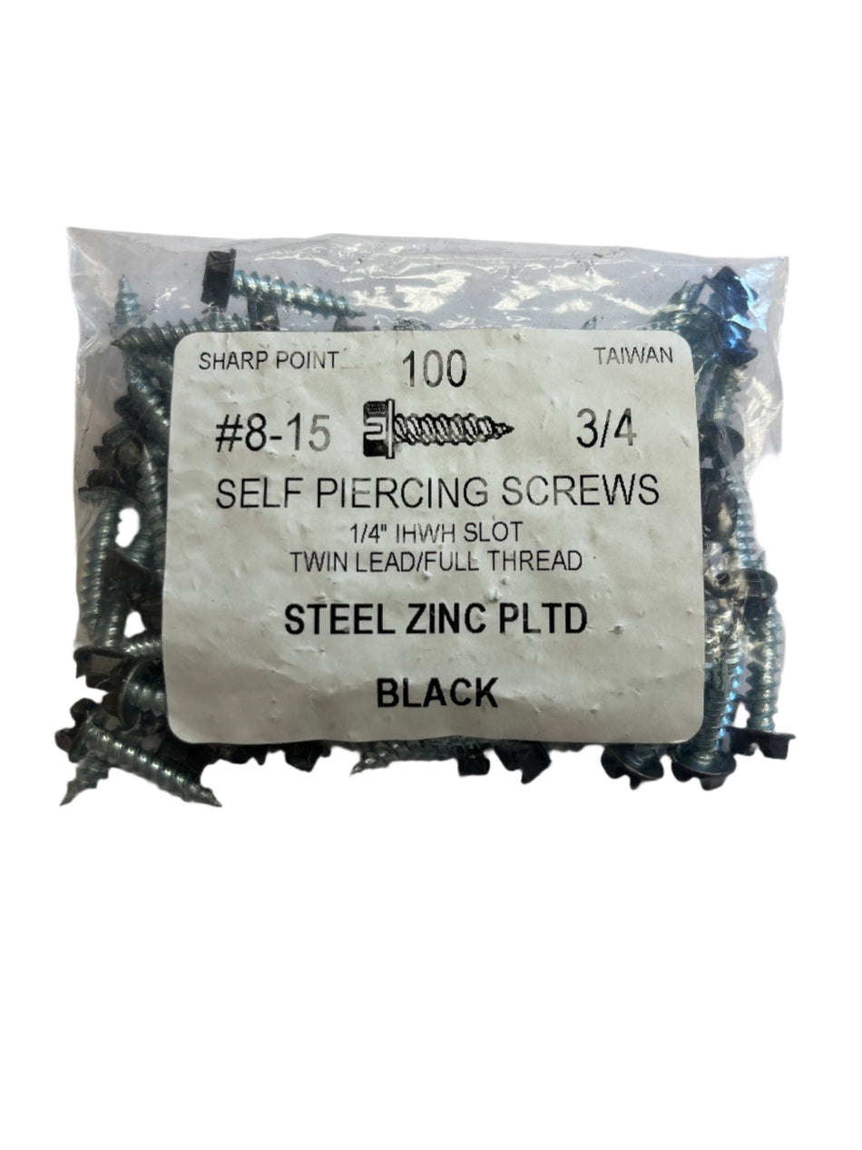 Screws - #8 x 3/4" Black (100/bag)  [100-306]