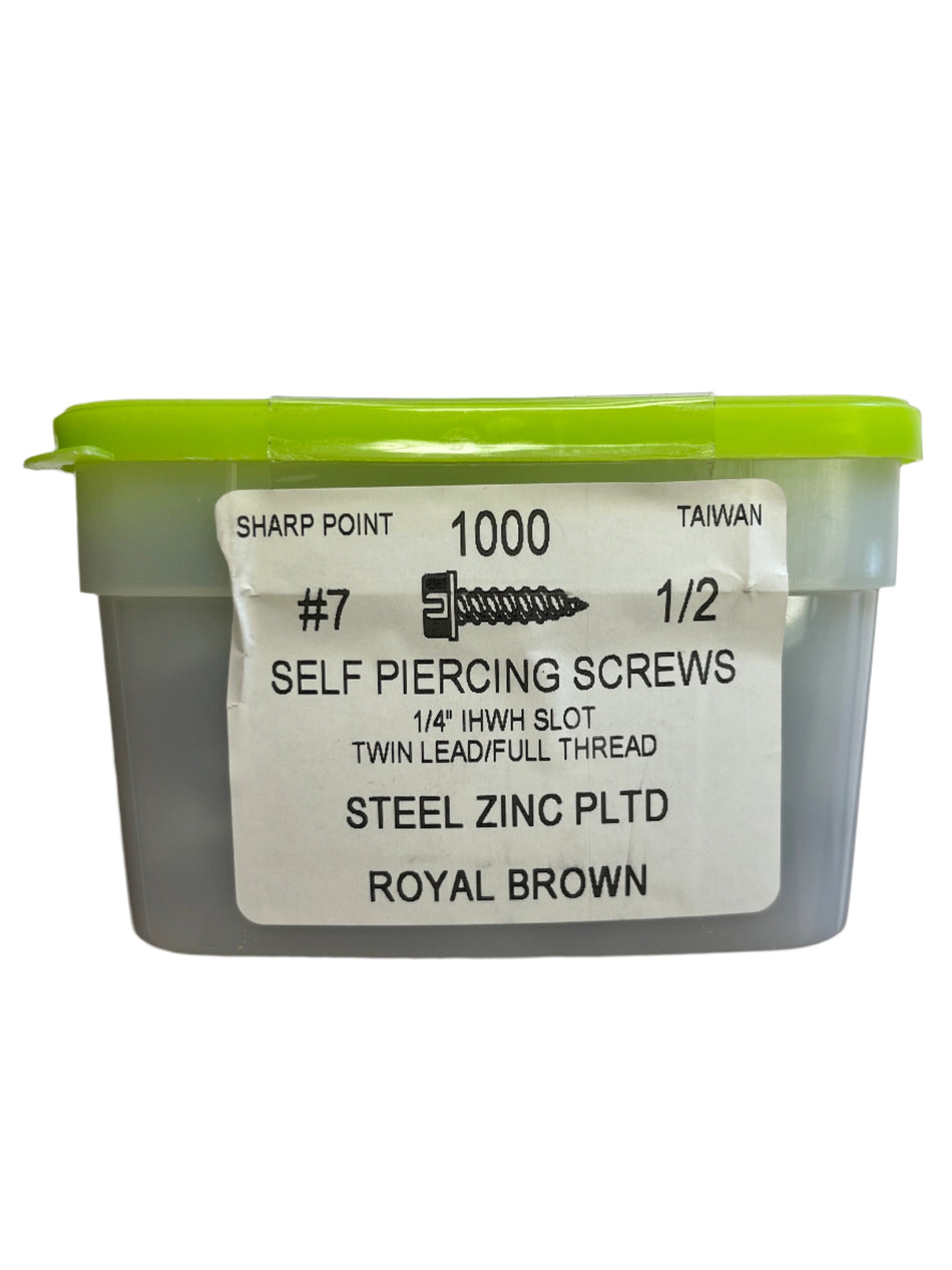 Screws - #7 x 1/2" Brown (1,000/Tub)   [100-102]