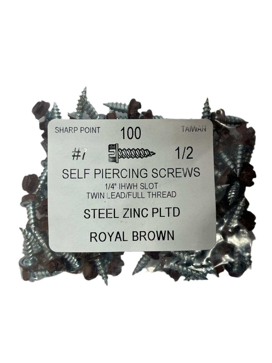 Screws - #7 x 1/2" Brown (100/bag)  [100-103]