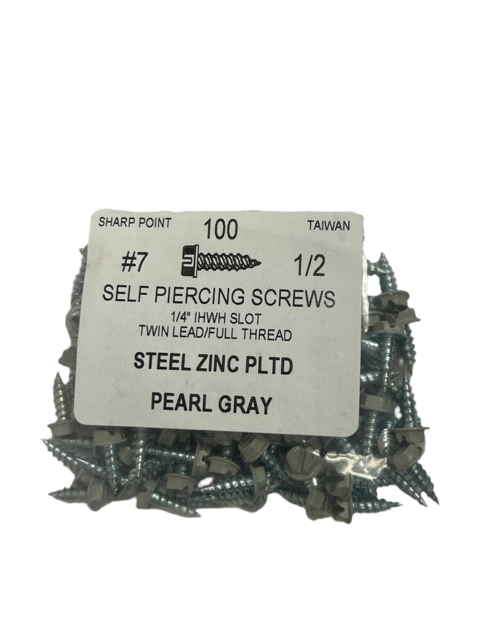 Screws - #7 x 1/2" Pearly Grey (100/bag)  [100-115]