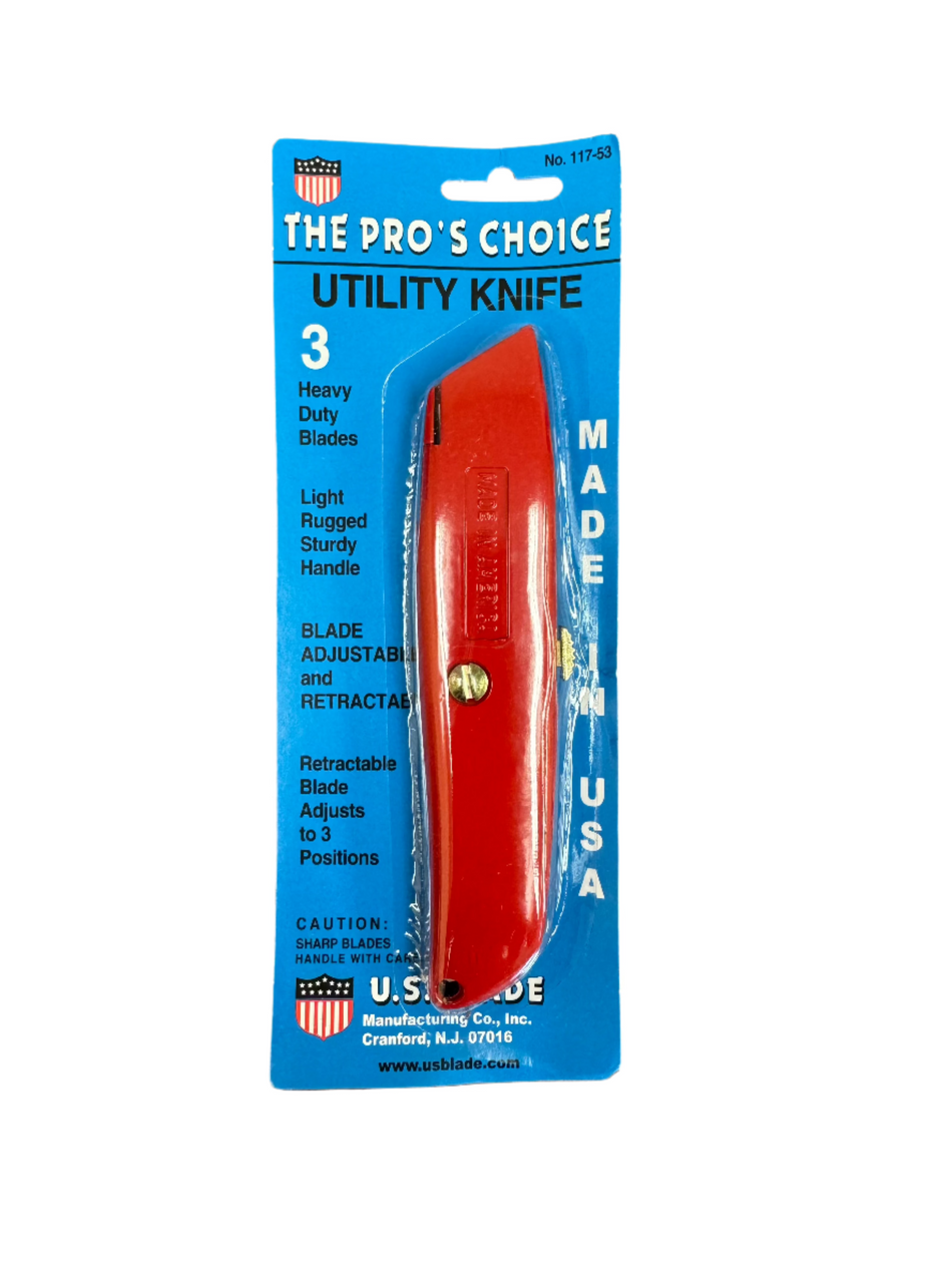 Knife Utility Retractable Red Carded  [130-420]