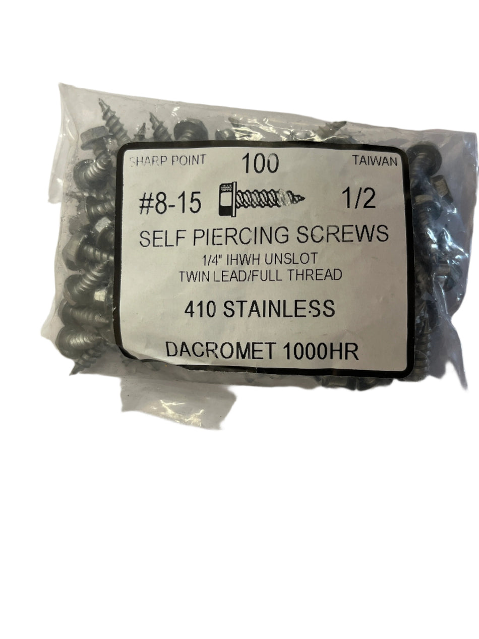 Screws - SS #8 x 1/2" Mill (100/bag)  [100-001]