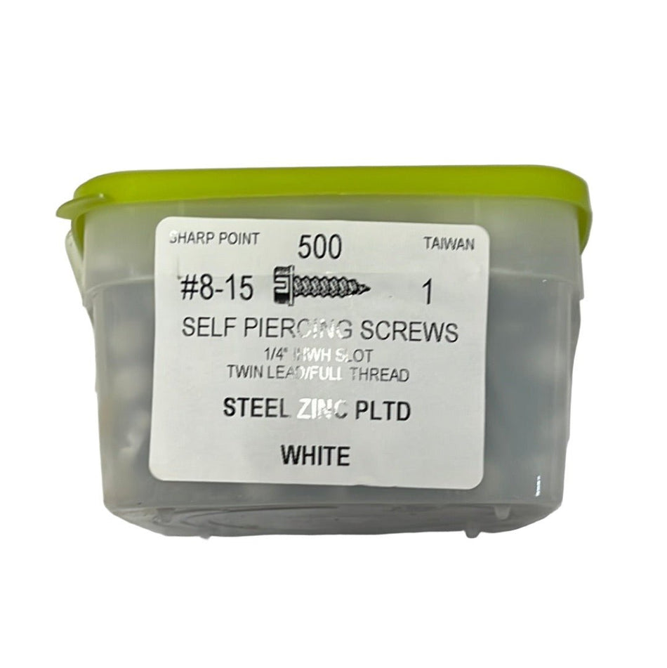 Screws - #8 x 1" White (500/Tub) [100-132]