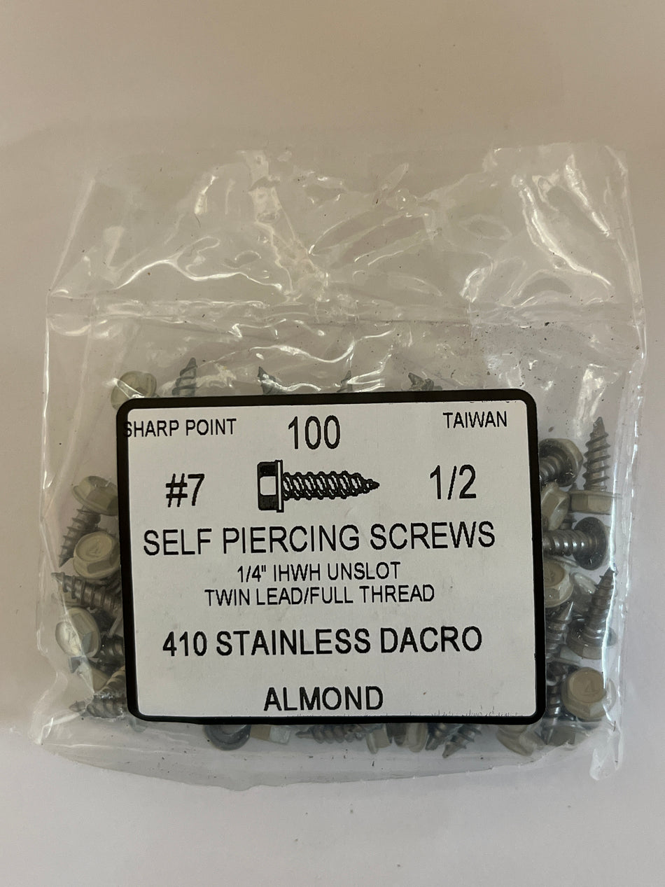 Screws - SS #7 x 1/2" Almond (100/bag)  [100-061]