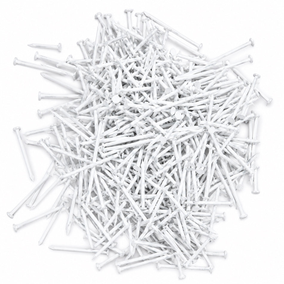 Trim Nails - 1.25" x 15 Gauge  Smooth Shank- SS - WHITE - 1 lb (100-501)