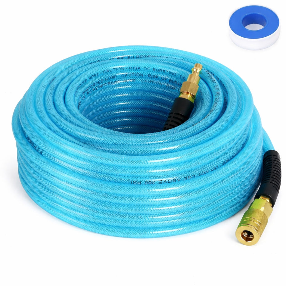 Air Hose - 1/4" x 100 ft Poly Hose Blue [150-561]