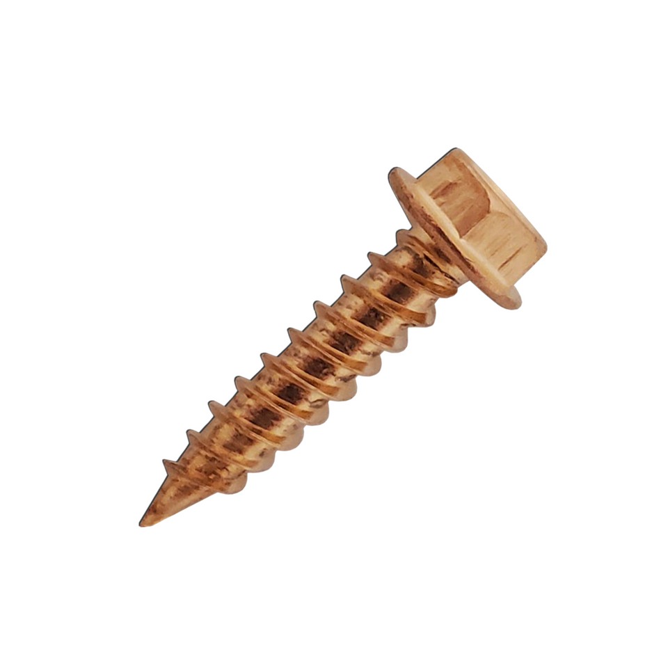 Screws - SS #7 x 1/2" Copper Plated (100/bag)  [100-095]