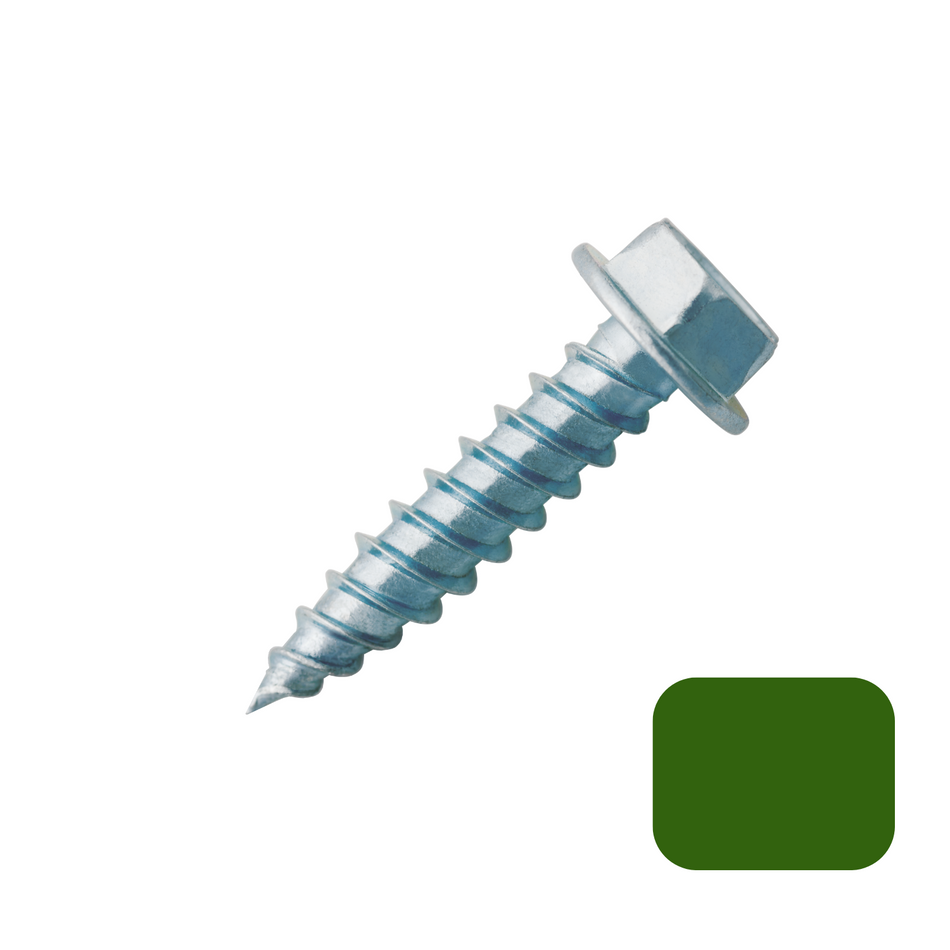 Screws - #7 x 1/2" Green (100/bag) [100-117]