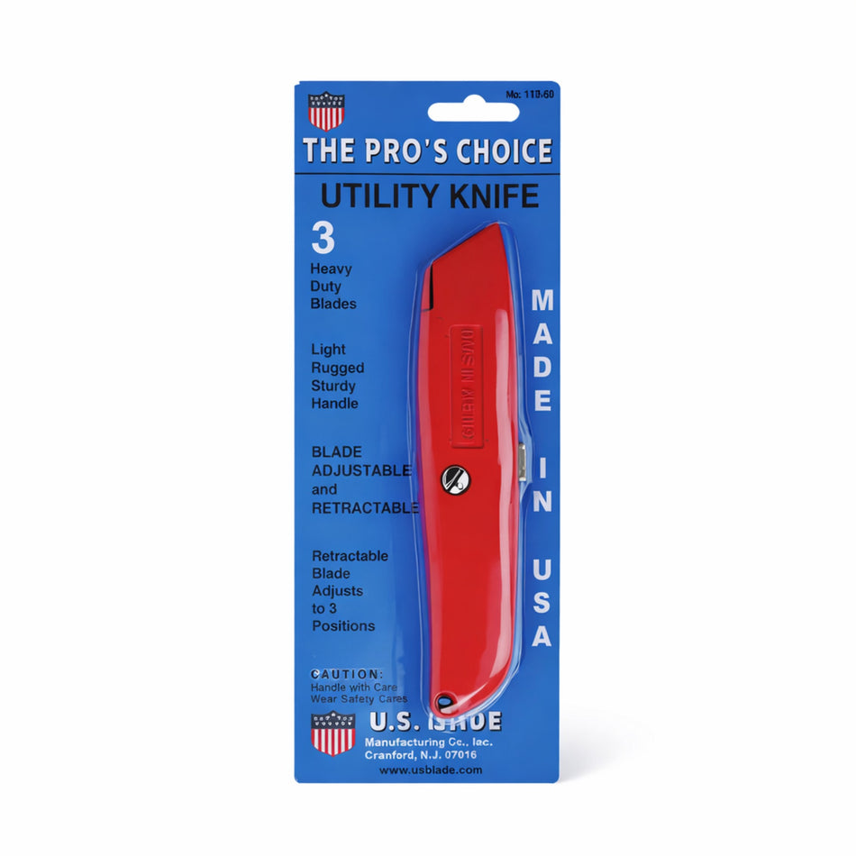 Knife Utility Retractable Red Carded  [130-420]